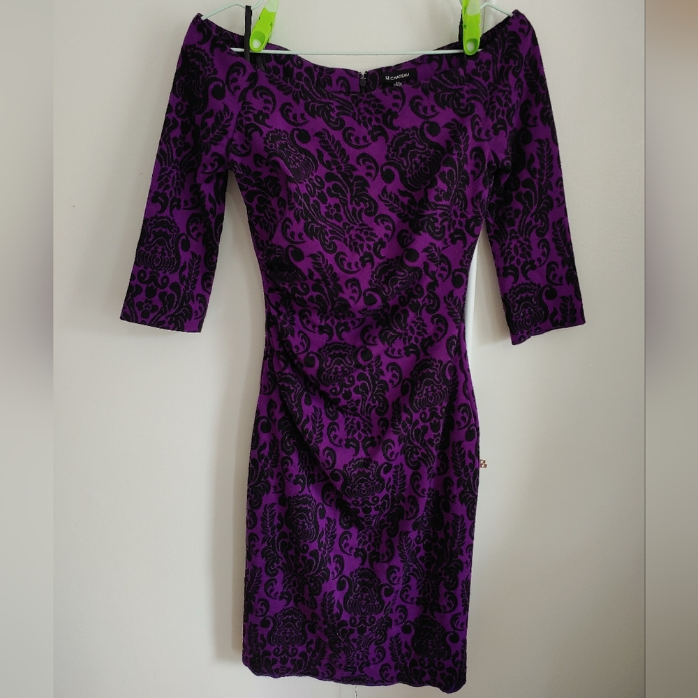 AVAILABLE IN BUNDLE! / Le Château, purple and black chic dress, size small. - Picture 7 of 12
